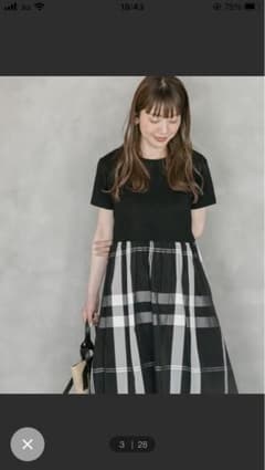 ＊きのみ様専用　ドッキングカットBIGチェックワンピースのサムネイル