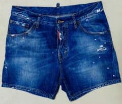 DSQUARED2 デニムショートパンツ ペイント加工 48 - メルカリ