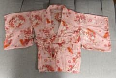 着物風 ミニ丈 ルームウェア ピンク 桜柄のサムネイル