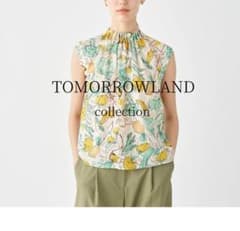 TOMORROWLAND マルシェフラワープリント ウェーブネック ブラウス