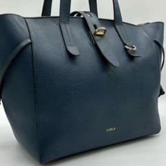 FURLA フルラ NET Mサイズ トートバッグ ターンロック ブルー A4 