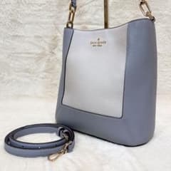 美品✨ ケイト スペード レナ 2way バケット バッグ グレー ホワイト 