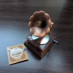 It actually works! Antique Phonograph Mascot - Bronze