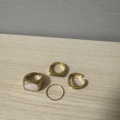 CENE ゴールド スクエア型リング4点セットのサムネイル