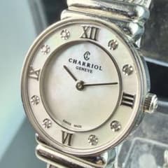 新品電池✨　シャリオール サントロペ 12Pダイヤ シェル文字盤　腕時計　ブルー 新品電池】 美品 シャリオール サントロペ 8Pダイヤ ピンクシェル文字