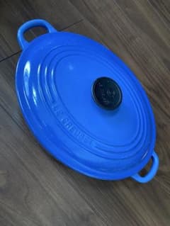 LE CREUSET ル・クルーゼ オーバル鍋 27cm ブルー - メルカリ