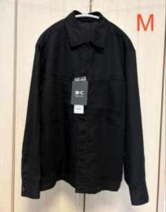 UNIQLO :C プレミアムリネンシャツジャケット ブラック M - メルカリ