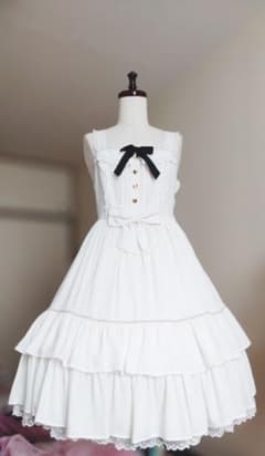 angelicpretty ジャンパースカート 白 アンジェリックプリティ - メルカリ