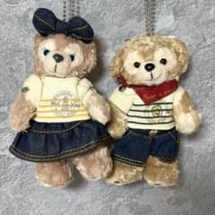 ダッフィー ＆ シェリーメイ ぬいぐるみマスコット ペア　マリンボーダー＆デニムのサムネイル