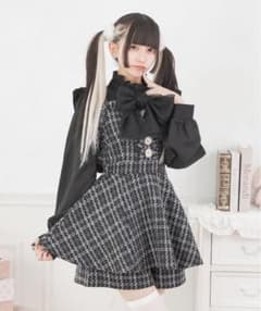 ば*ふ様 《Pal elfy》レースツイードキャミコンビネゾン ブラック フリーのサムネイル