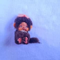 Rare Showa Retro Monchhichi Mini Plush Toy Mascot - Vintage Antique