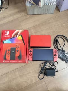 Nintendo Switch 有機EL マリオレッド 本体　純正プロコン付きのサムネイル