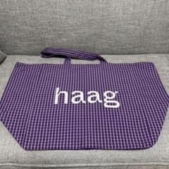 haag ヘイグ トートバッグ パープルチェック