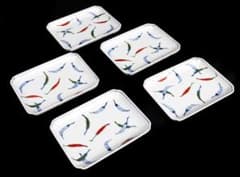 源右衛門 染錦 唐辛子 角皿 小皿 取り皿 五枚 源右衛門 染錦 唐辛子 角皿 小皿 取り皿 五枚 - メルカリ