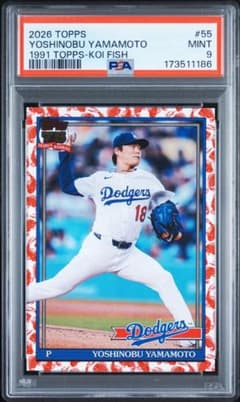 PSA9 山本由伸 2026 Topps 1991 Topps-Koi Fishのサムネイル