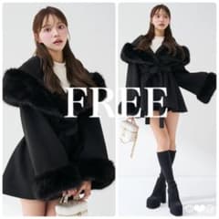 Darich♡ウエストベルトプリンセスラインコート♡ブラック♡FREE