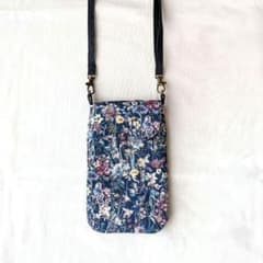 リバティ・ワイルドフラワーズ♪スマホショルダーバッグ♡ハンドメイド
