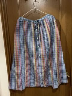 【美品】パーリッシィ　チェック柄　ロングスカート　大きいサイズも可のサムネイル
