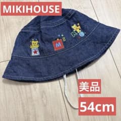 Excellent condition MIKI HOUSE denim embroidered hat, size 54.