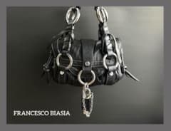 希少 美品 FRANCESCO BIASIA ブラック レザー バッグ Y2K - メルカリ