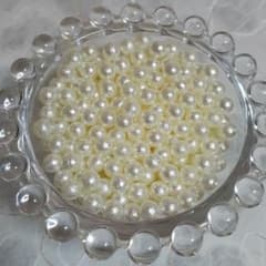 ♡コットン風パール　6㎜玉　アイボリー♡穴無しのサムネイル