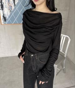 feepur ギャザーボートネックシアーロンTeeのサムネイル