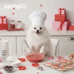 [141中]ポメラニアン　犬　ステッカーのサムネイル