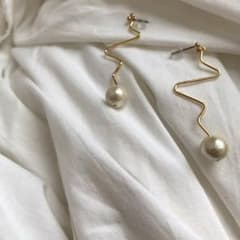 ピアス ハンドメイド コットンパール パール  結婚式 ウエディングのサムネイル