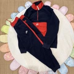 NIKE フリース ハーフジップ セットアップ ネイビー レッドのサムネイル