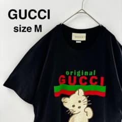 美品】グッチ キャット エンブロイダリー Tシャツ ブラック GUCCI 刺繍 