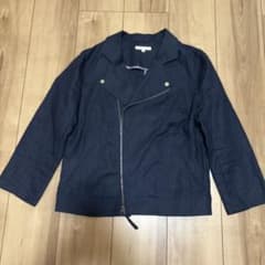 美品】 リネン　ライダースジャケット　紺　simpliciteのサムネイル