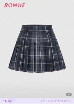 ROMWE チェック柄 プリーツ スクール スカート シーン SHEINのサムネイル