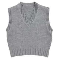 【新品未使用&美品】グレー ニットベスト Vネックのサムネイル