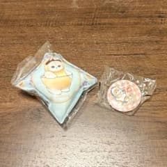 動物キャラクター クッション＆缶バッジ セット　くら寿司のサムネイル