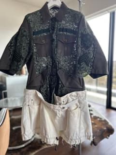 sacai ミリタリーレース切替ドッキングワンピース sacai ミリタリーレース切替ドッキングワンピース - メルカリ