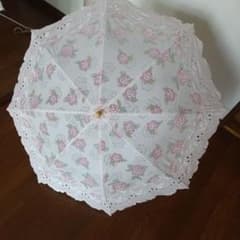 さえら◇ヒスクローネ◇オフホワイト◇ コットンレース◇花柄刺繍 折りたたみ日傘 花柄刺繍レース日傘 ホワイト ピンク 折りたたみ傘 - メルカリ