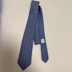 HERMES エルメス ネクタイ チェーン柄 ネイビーのサムネイル