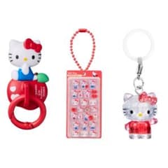 サンリオ キーリングハンガー ボンボンドロップ クリスタル キティ3点セットのサムネイル