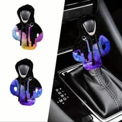 新品未使用✨️ピンク系✨️フード付きシフトノブカバー ギャラクシー柄のサムネイル