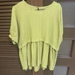 半袖カットソー ライトグリーン 刺繍デザインのサムネイル