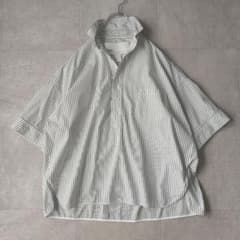 美品 ティッカ TICCA 半袖 ストライプ プルオーバーシャツ F 黒×白 美品 ティッカ TICCA 半袖 ストライプ プルオーバーシャツ F 黒×白
