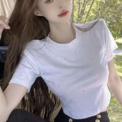 クロップドTシャツ ラインストーンのサムネイル