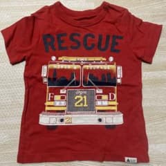 GAP 赤い消防車プリントTシャツ【90】のサムネイル