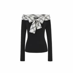 andwang Check Ribbon Docking Tee ブラック andwang Check Ribbon Docking Tee ブラック - メルカリ