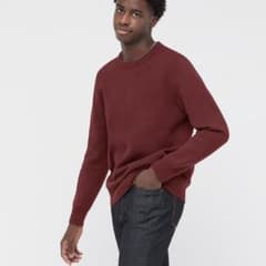 【UNIQLO】ウォッシャブルストレッチミラノリブクルーネックセーターのサムネイル