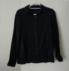 Long-sleeved shirt blouse, black