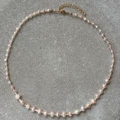 ハンドメイド　淡水パール　ビーズ　ネックレス　ゴールド　アクセサリーのサムネイル