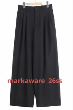 markaware スラックス ブラック26ss ウール パンツ - メルカリ