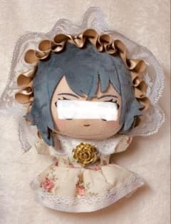 ちびぐるみ 薔薇柄ベージュ ぬい服 ワンピースとヘッドドレスのセットのサムネイル