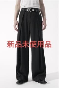 CS】cross tuck drape slacks (black) - メルカリ